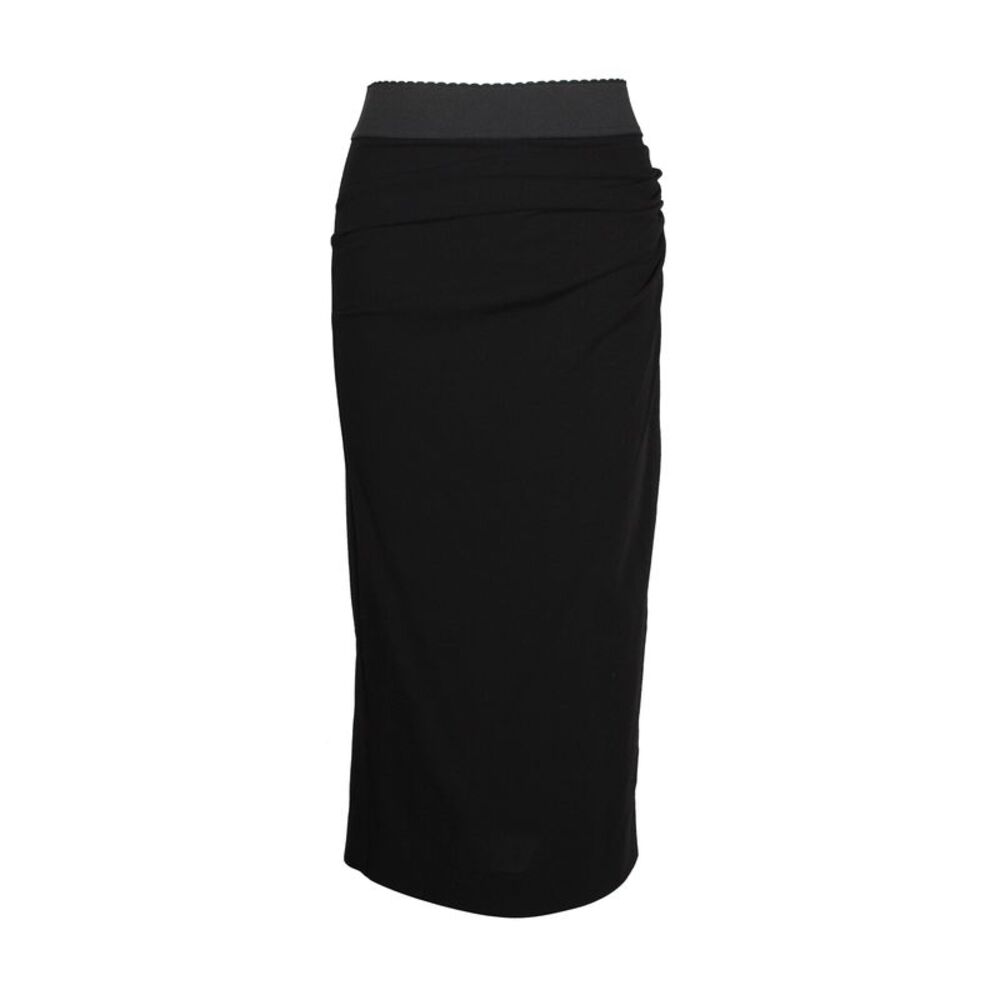 Dolce & Gabbana Midi Skirt in Black Wool